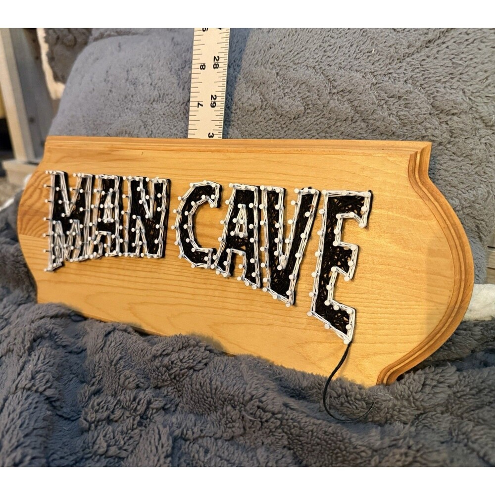 MAN CAVE String Art Wall Hanging on Wood-dad gifts